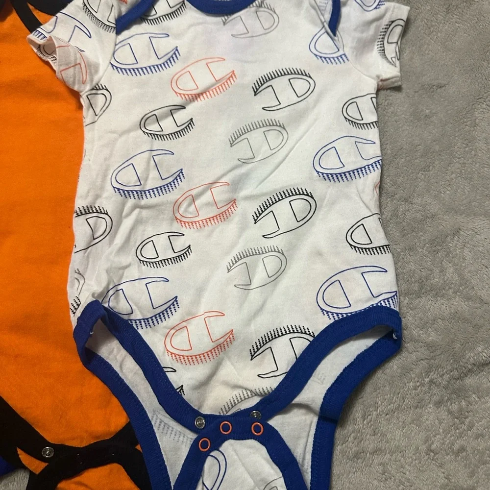 Champion Bodysuit Blue and Orange Athletic Design